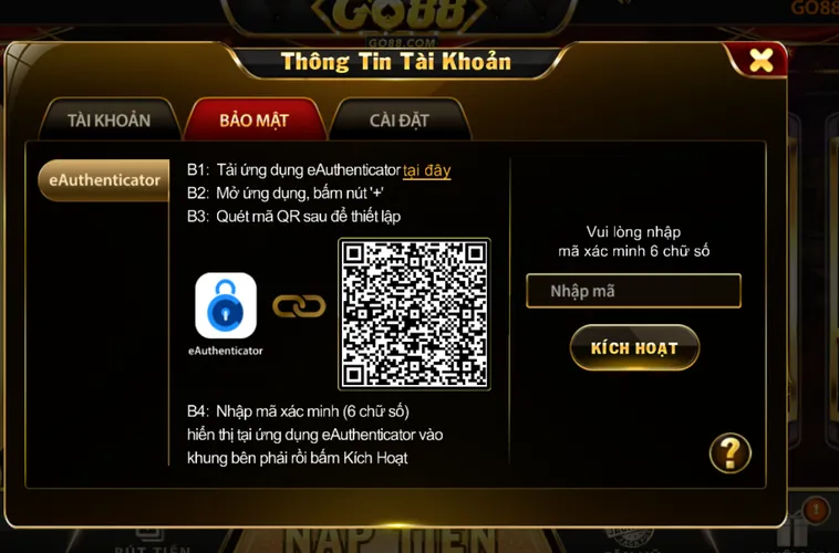 Hướng Dẫn Bảo Mật Tài Khoản Của Bạn Tại Go88