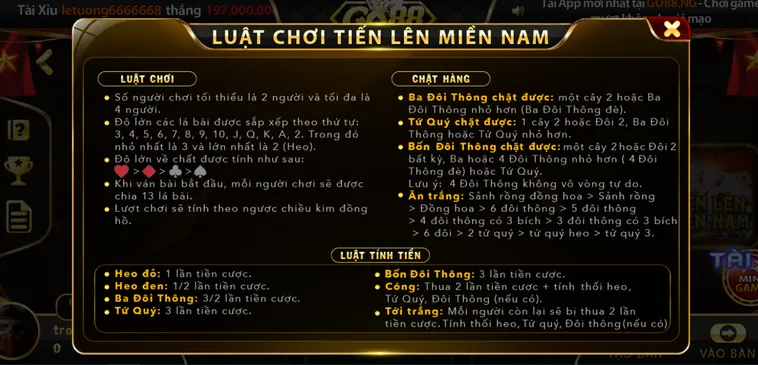 Tiến Lên Miền Nam Tại Go88 Mang Đến Cơ Hội Chiến Thắng Bùng Nổ Vô Cùng Hấp Dẫn