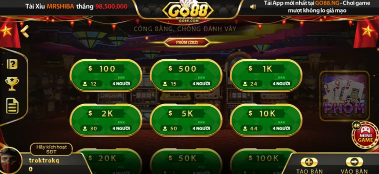 Hướng Dẫn Chơi Phỏm Tại Go88 Đỉnh Cao Với Tỷ Lệ Thưởng Lớn