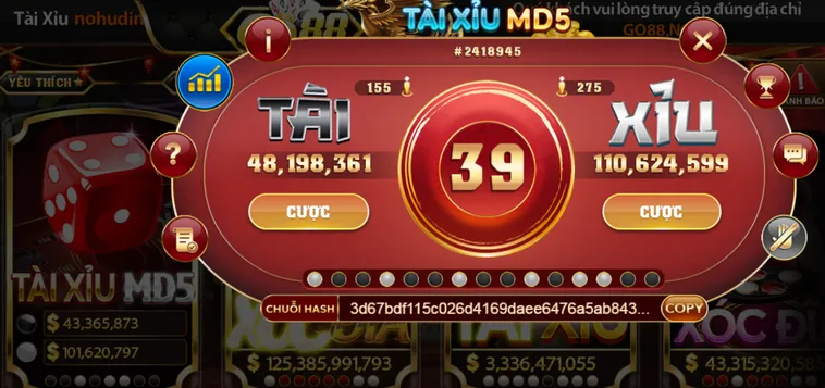 Casino Tài Xỉu MD5 Tại Go88 Trải Nghiệm Đỉnh Cao Với Công Nghệ Hiện Đại